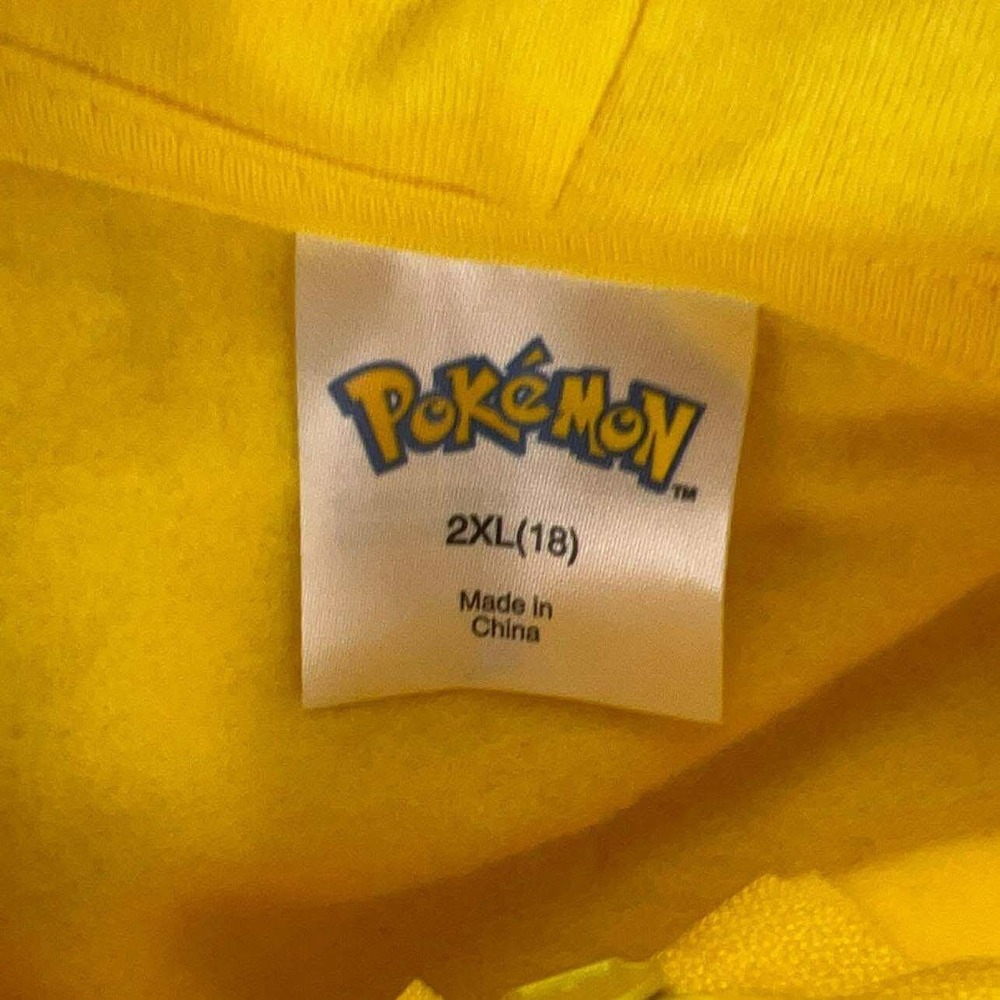 Pokemon YOUTH Pikachu Zip Up Hoodie Jacket Kids Size 2XL 18 with Ears #0025‎ NWT - Picture 11 of 11